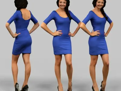 12 Realistic Female Characters 3D model