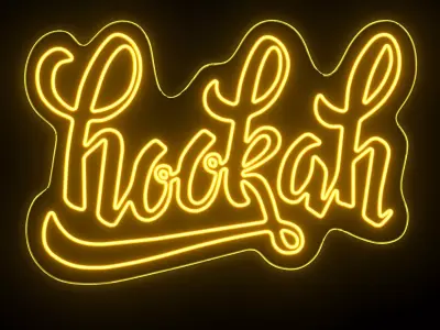 Hookah Neon sign 3D model