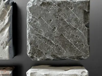 Stone cube panel old n2 3D model