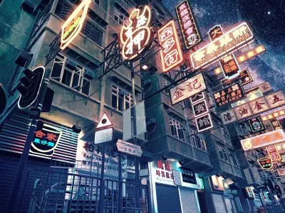 Hong Kong Street V2-1 3D model