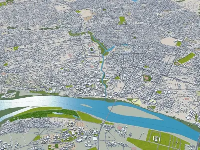 Niamey Niger 30km Low-poly 3D model