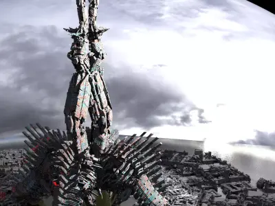 Scull Skeleton Sci fi Building 3D model