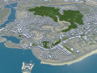 Ha Long Quang Ninh Vietnam 35km Low-poly 3D model