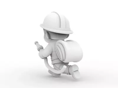 Cartoon Firefighter 3D Printable 3D print model