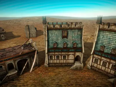 Medieval House Modular Pack Low-poly 3D model
