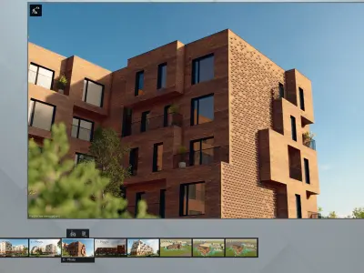 RESIDENTIAL BRICK HOUSE  3D model