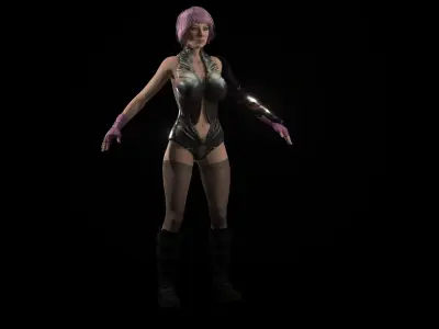 Cyberpunk Girl 2 Low-poly 3D model