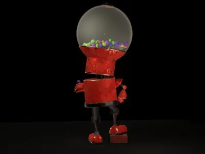 Robot gum Low-poly 3D model