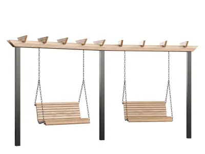 Swing set with canopy 3D model
