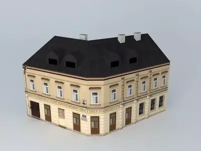 European Building Low-poly 3D model