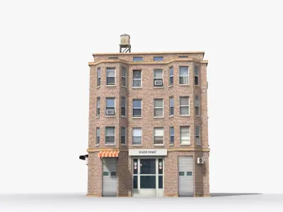 Apartment Building x27 Low-poly 3D model
