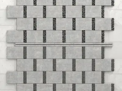 Paving title pebble smooth 3D model