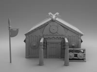 Vikings carved house 3D print model