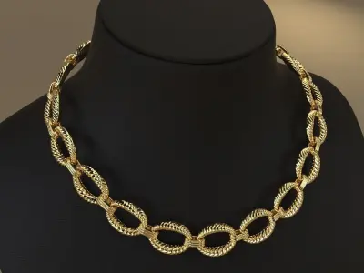 Crochet pattern Chain link Necklace light weight 3D print model