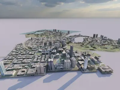 modern city- urban 3D model get