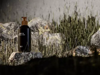 Luxury Beauty Bottle 3D Mockup Low-poly 3D model