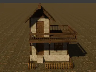 Medieval house seven 20 Low-poly 3D model