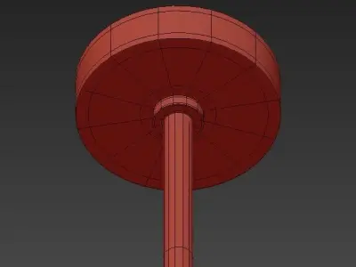 Wide Plated Gold Mini Pendant 3D model