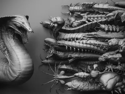 CRAWLERS - 33 Creeping Beasts Curve Brush and OBJs 3D model