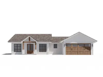 Build023 farmhouse house plans 3D model
