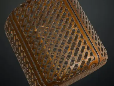 Orange Metal Plate Transparent PBR Seamless Texture