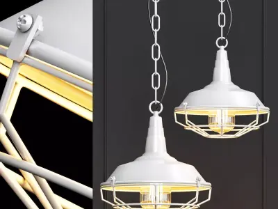 DARK CAGE PENDANT White vintage 3D model