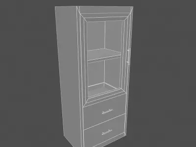 Simple wooden shelf 3D model