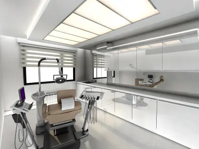 Dental clinic design Low-poly 3D model