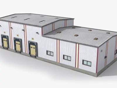 Factory x1 Low-poly 3D model