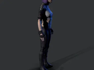 Cyberpunk Girl Low-poly 3D model