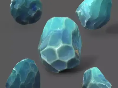 PBR fantasy stones pack  Low-poly 3D model