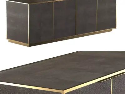 SAUNDERSON SHAGREEN PANEL 4-DOOR SIDEBOARD 3D model
