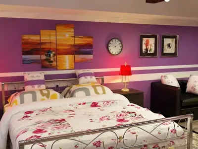 Bed Room Stylish and Large Low-poly 3D model
