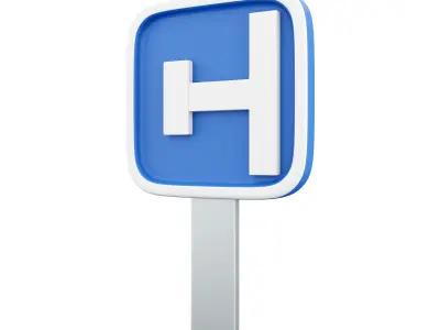 3d side road icon 3D model