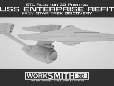 Star Trek Discovery - USS Enterprise Refit STLs for 3D printing 3D print model