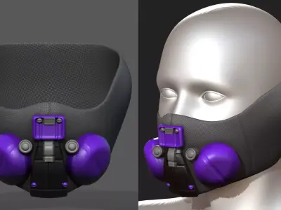 Gad mask respirator scifi futuristic 3d model  Low-poly 3D model