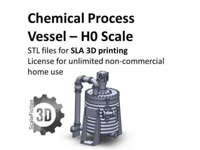 Chemical Process Vessel - H0 Scale 3D print model
