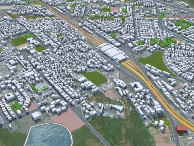 Navi Mumbai Downtown India Low-poly 3D model