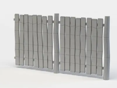 Fence segment Low-poly 3D model
