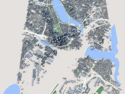 Boston City Massachusetts United States 3D model