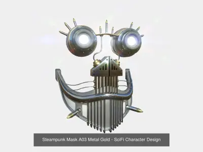 10 Steampunk Masks A Collection - SciFi Character Design 3D Model Pack