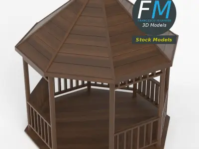 Kiosk pavilion gazebo 3D model