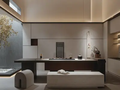 chinese villa interior scenes 3D model