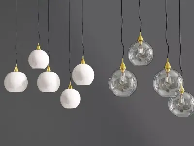 Firefly 5 Bulb Brass Pendant Light 3D model