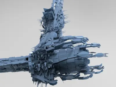 Alien mothership harvester collection  Low-poly 3D model