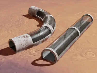 Sci-fi tunnel Low-poly 3D model