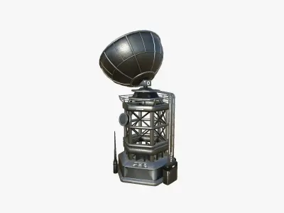 SciFi Antenna Tower A09 Dark Metal - Sci Fi Exterior Design Low-poly 3D model