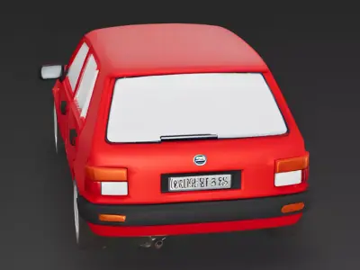 Stylized Red City Hatchback 3D Model Low-poly 3D model