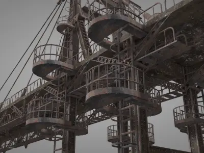 Railway Suspension Bridge 3D model