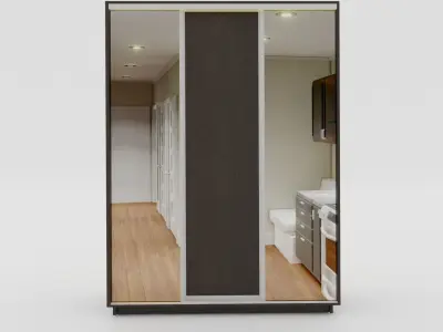 Wardrobe modern Low-poly 3D model